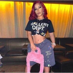 Paint Sweatpants Material Shorts